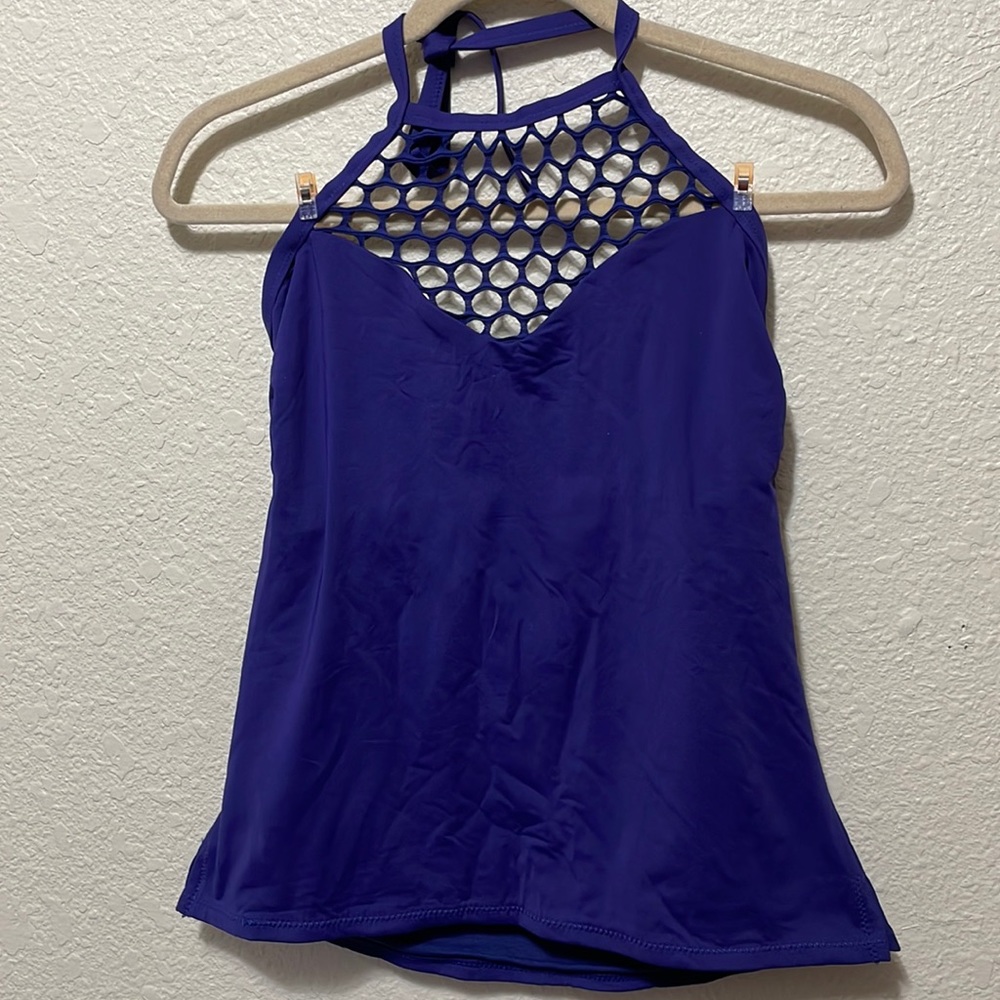 Leilani Women’s Purple High Neck Swimsuit Top Only. Good Condition. Size 10.